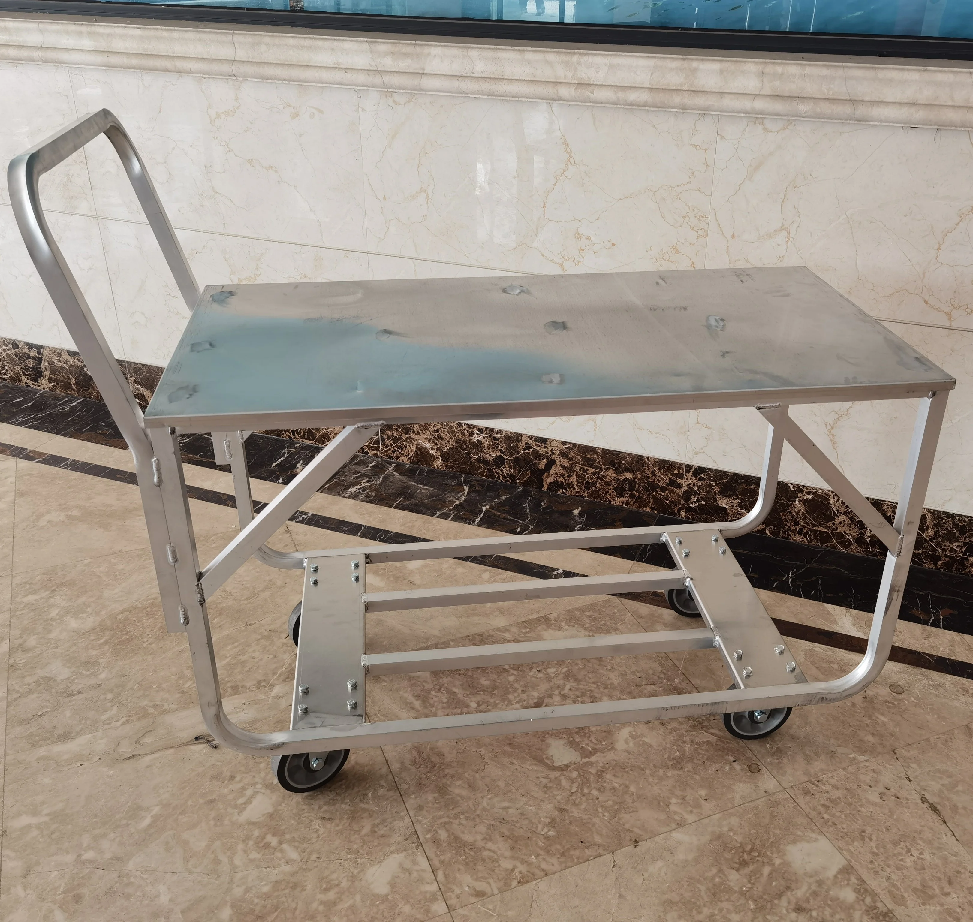 High quality stainless steel aluminium alloy hand cart Aluminum Hand Brake Trolley Cart
