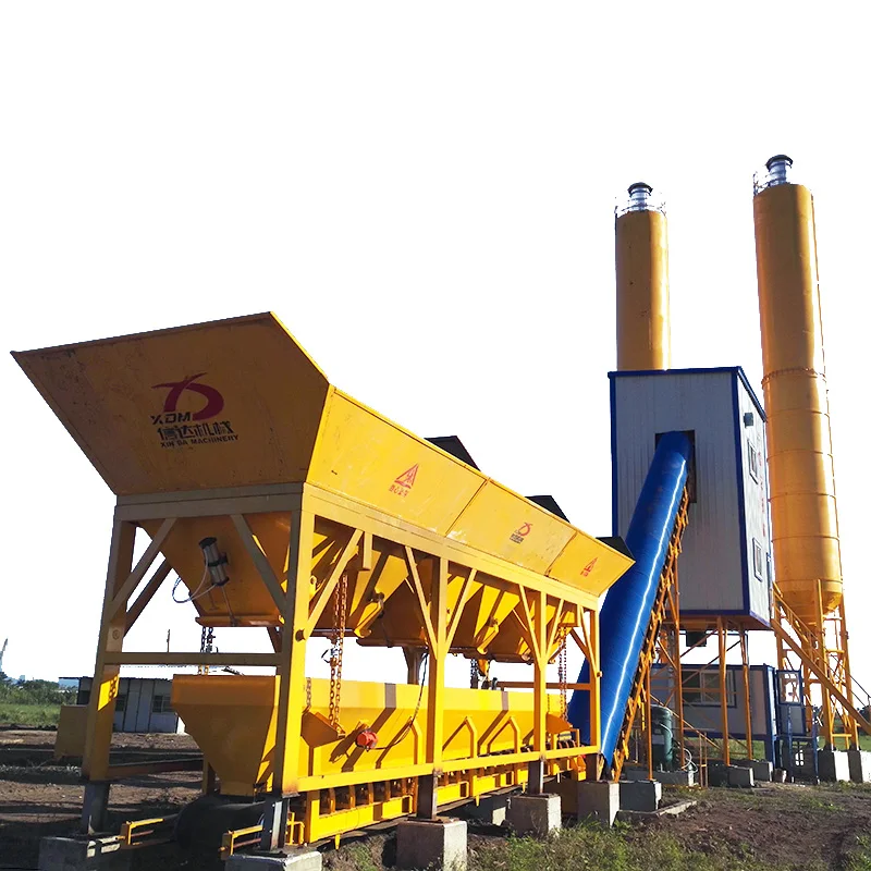 New concrete batch hopper vibrator design HZS60 60m3/h small ready mix Concrete Mixing Plant price