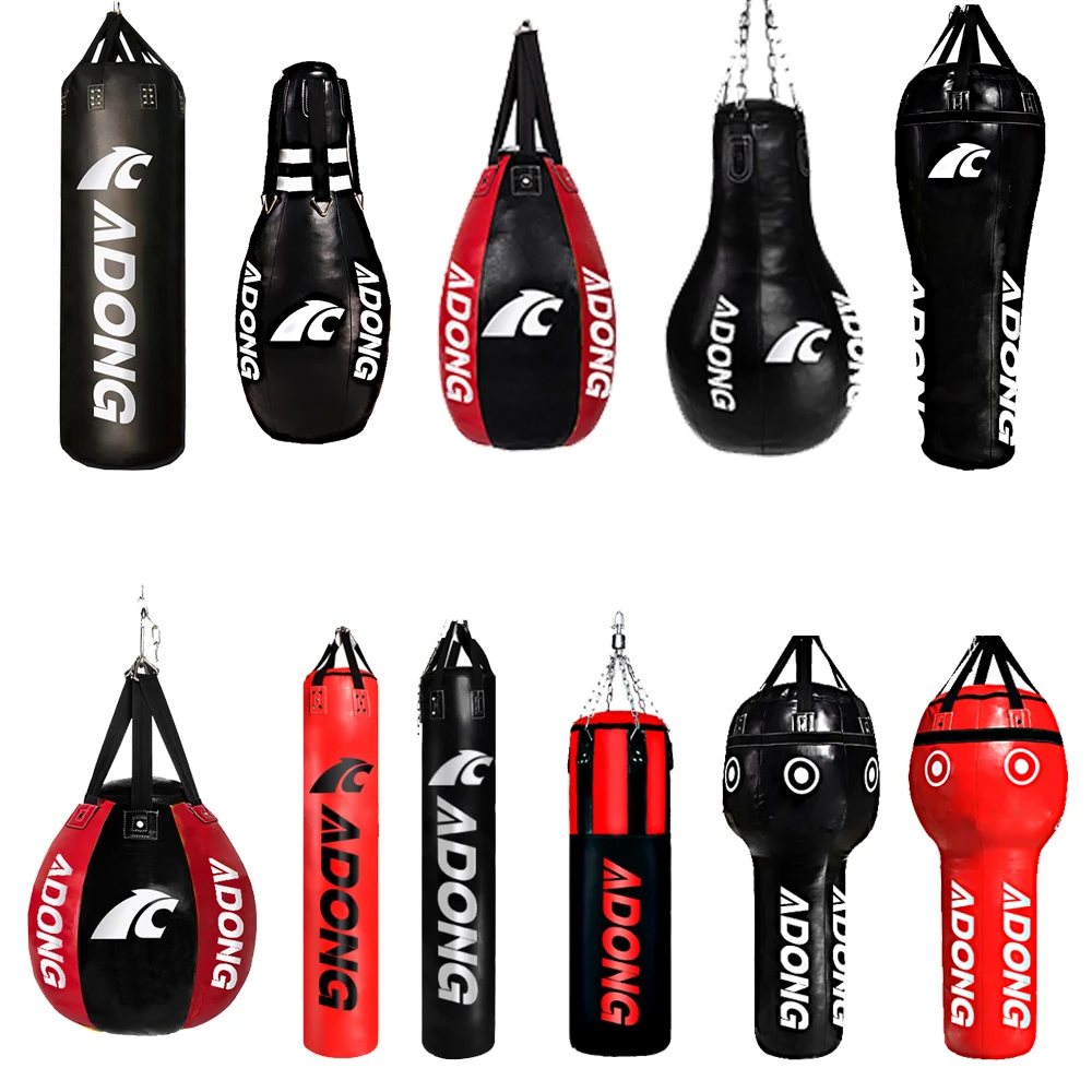 AIDONG wholesale pro unfilled leather mma muay thai boxing sandbags punching bag & sand bag kicking heavy bag