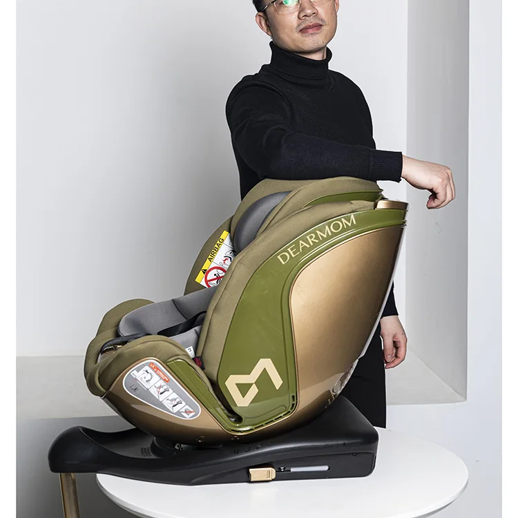 ECE R129 ISIZE 4E group 0123 Europe standard 360 degree rotation reclining kids baby car seat with adjustable headrest