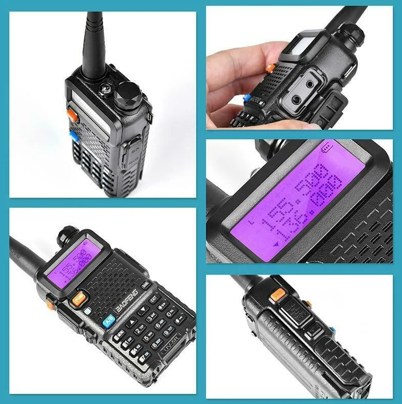 High power 8W BAOFENG UV-5R VHF UHF Dual Band Two Way Ham Radio Transceiver Walkie Talkie