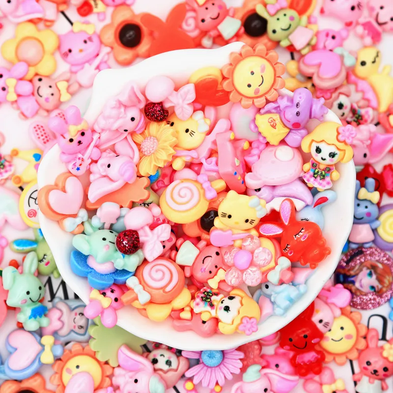 Resin Candy Cabochon for Slime Flatback Jewelry Making Craft Supplies Craft Hair Bow Center Decoration