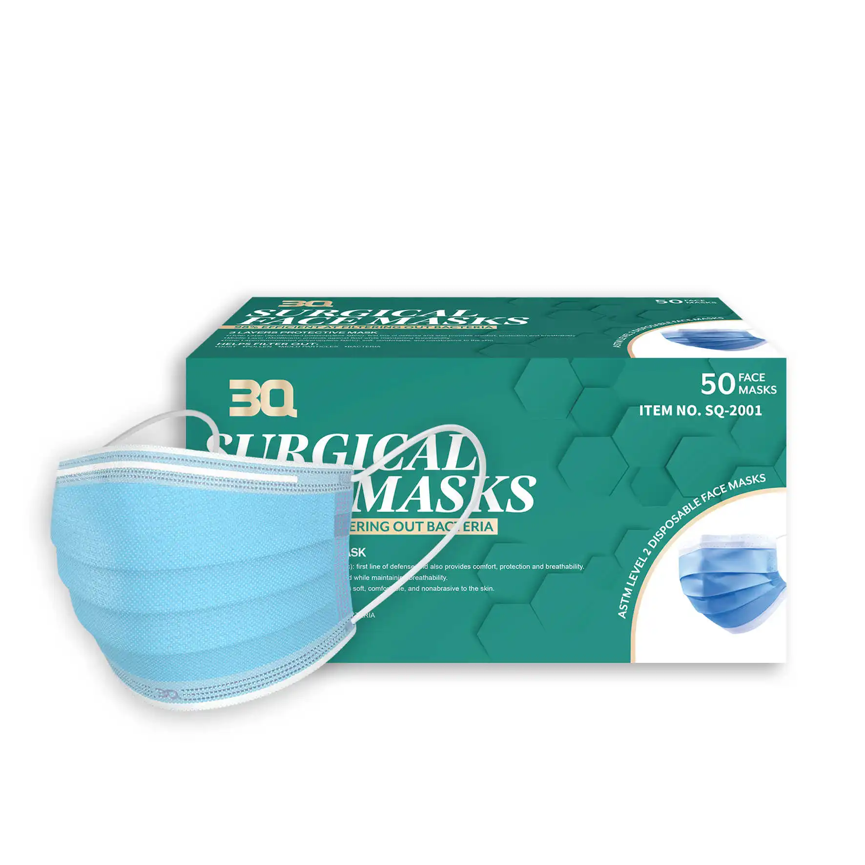 3Q Factory medical consumables wholesale blue doctor face mask suppliers surgical mask face 3d facemask disposable