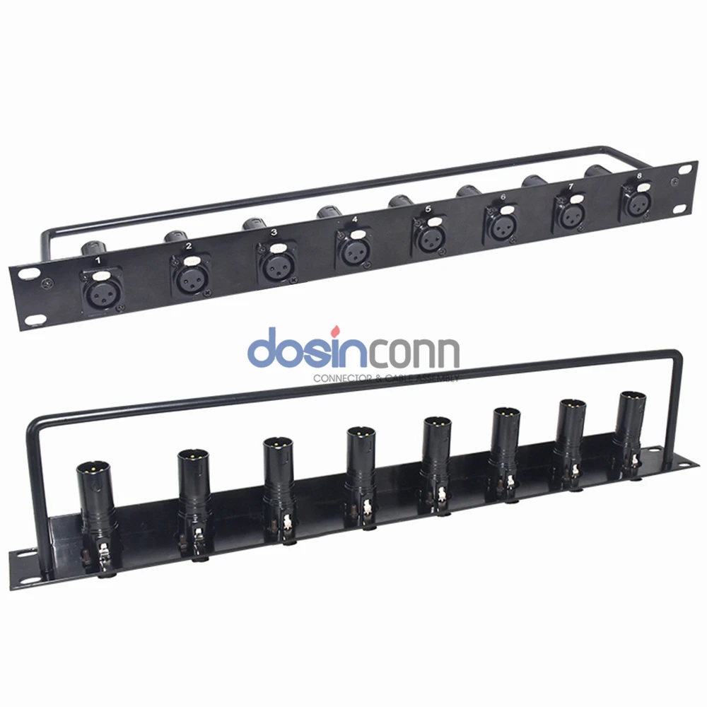 Female XLR Patch Panel 1u 8 Ports for Computer Room