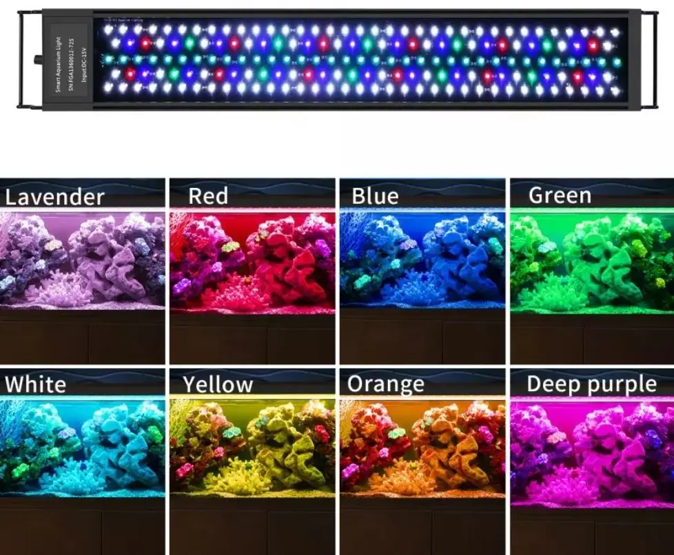 waterproof rgb freshwater saltwater full spectrum light grow marine fish tank coral reef plant clip mini led aquarium lighting