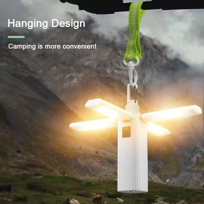 Camping Lamp Rechargeable Hiking Lantern Hanging Folding Atmosphere Led Light Cob Portable Flashlight Torch Outdoor Camp Lamp