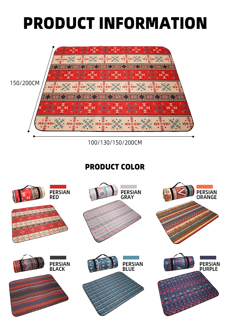 Quality Fleece Fabric Camping Tent Mat Beach Blanket Sand Proof Beach Blanket Picnic Blanket For Beach Forest Park Picnic