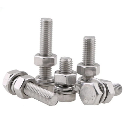304 stainless steel hex bolt screw nut set M3 M4 M5 M6 M8 M10 extended screw flat pad spring washer