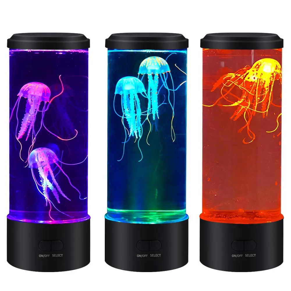 Custom Fantasy Jellyfish Led Night Lamp, 7 Color Changing Electric Round Jelly fish Aquarium Lava Lamp