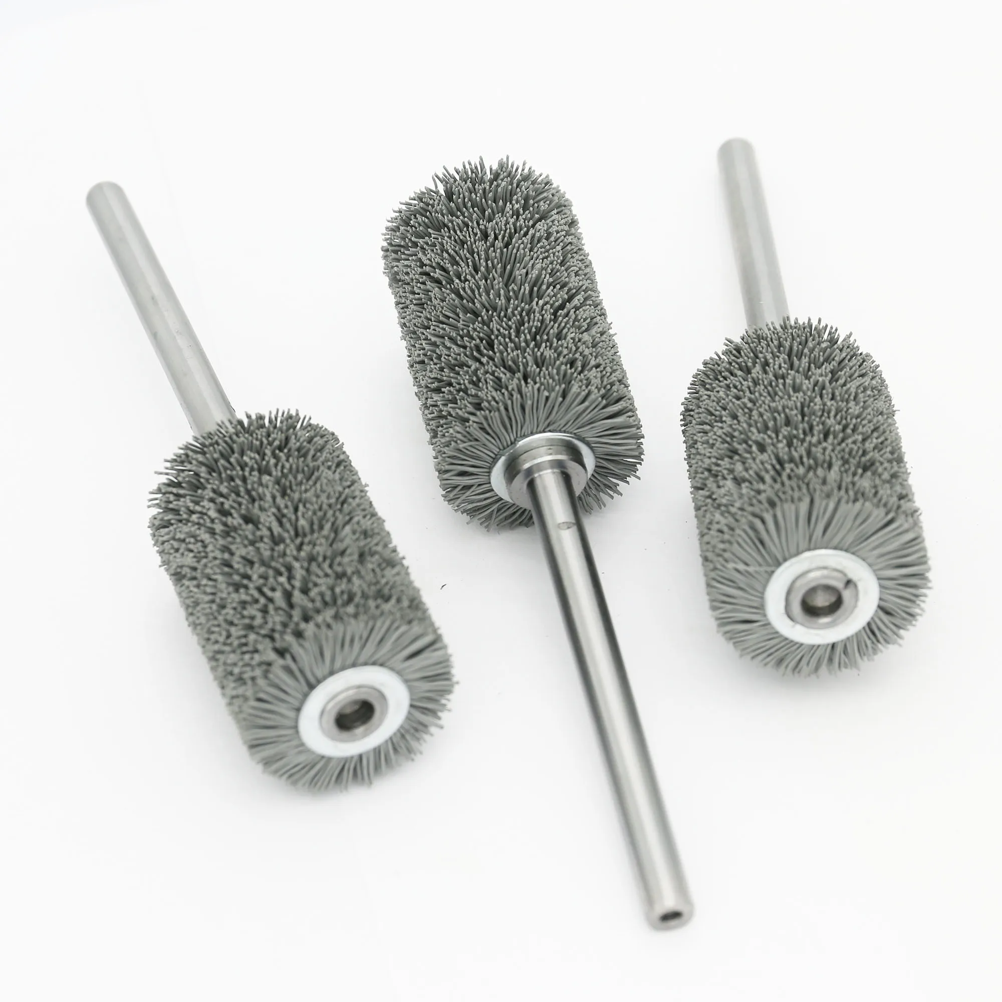 removing rust polishing glass cleaning roller sticks 80 100 240 grit nylon abrasive bristle wheel brush