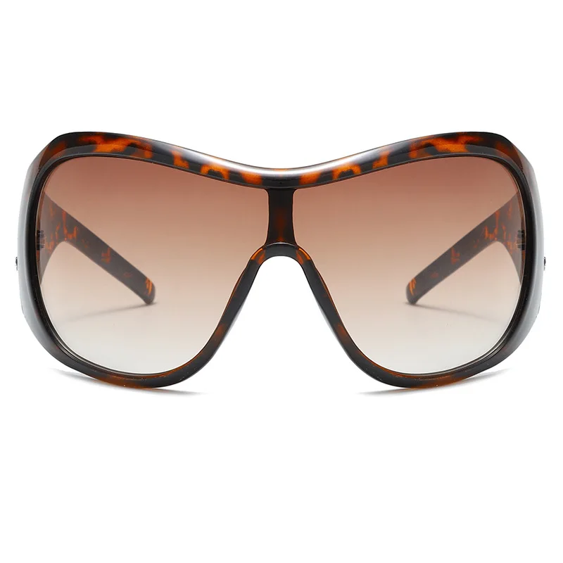 Trendy Unisex Oversized Sunglasses Blue Frame UV400 Lenses Funky Wrap Design Big Tinted Apres Ski Shield Cool Shades Men Women