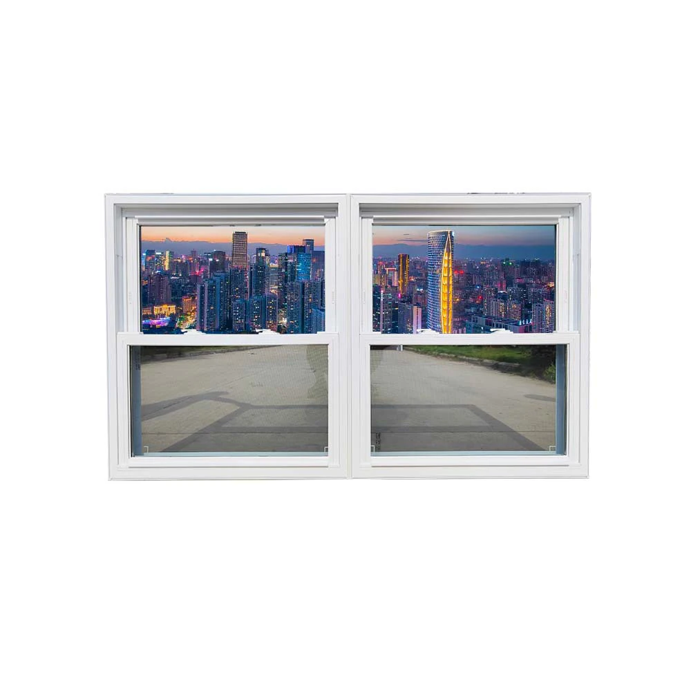 Chinese manufacturer high quality customized vinyl windows UPVC double hung window for overseas market