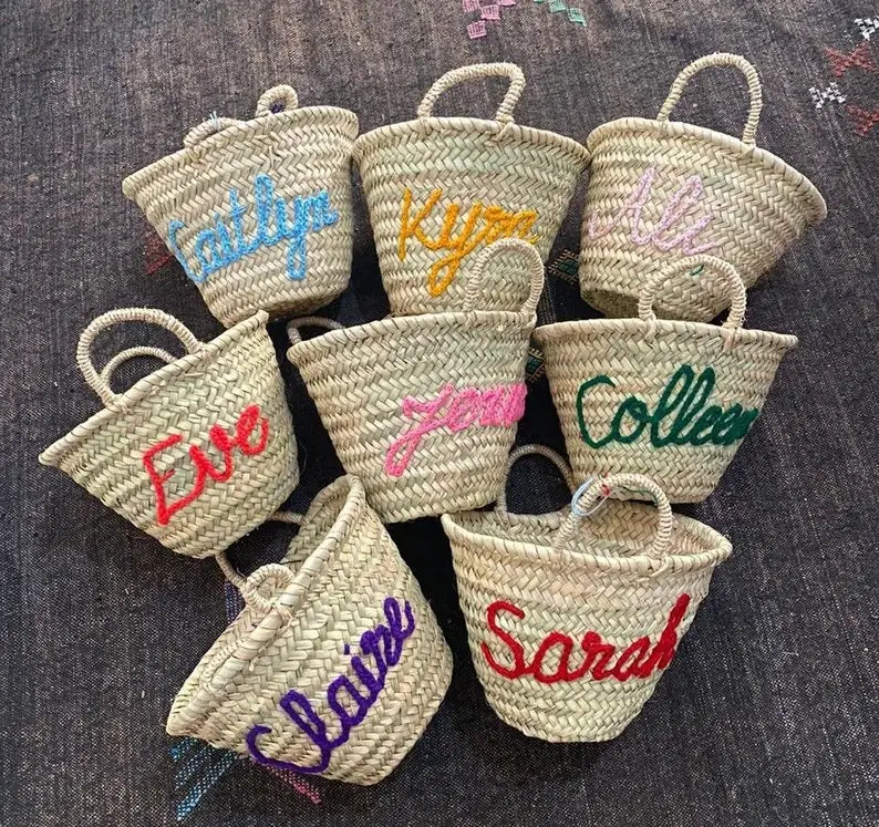 Personalized Bridal Party wedding Bridesmaid Gifts Beach straw monogrammed bag