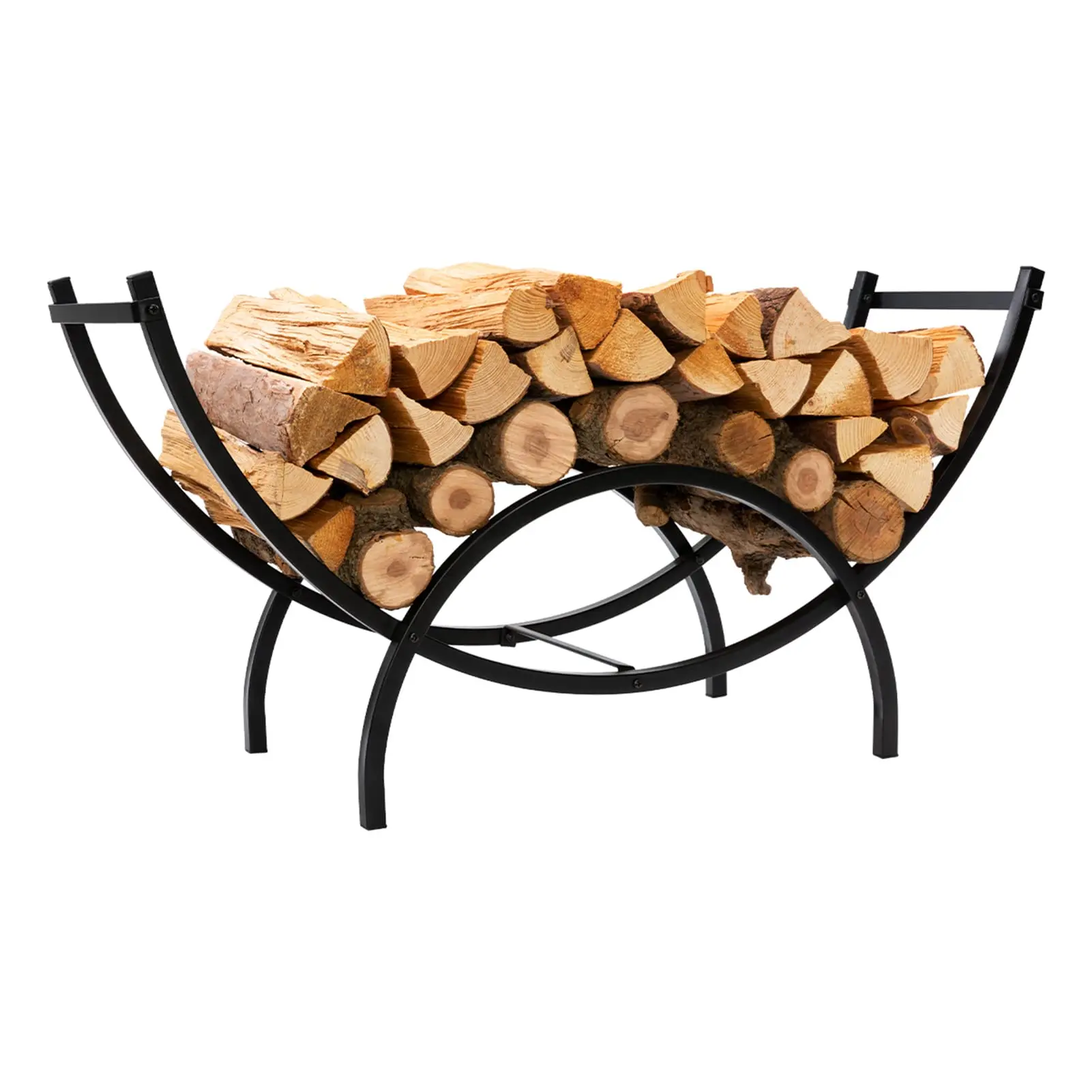 Fire Log Stacker Stand, Logs Stand Stacker Holder for Fireplace Metal Lumber Storage Carrier Organizer