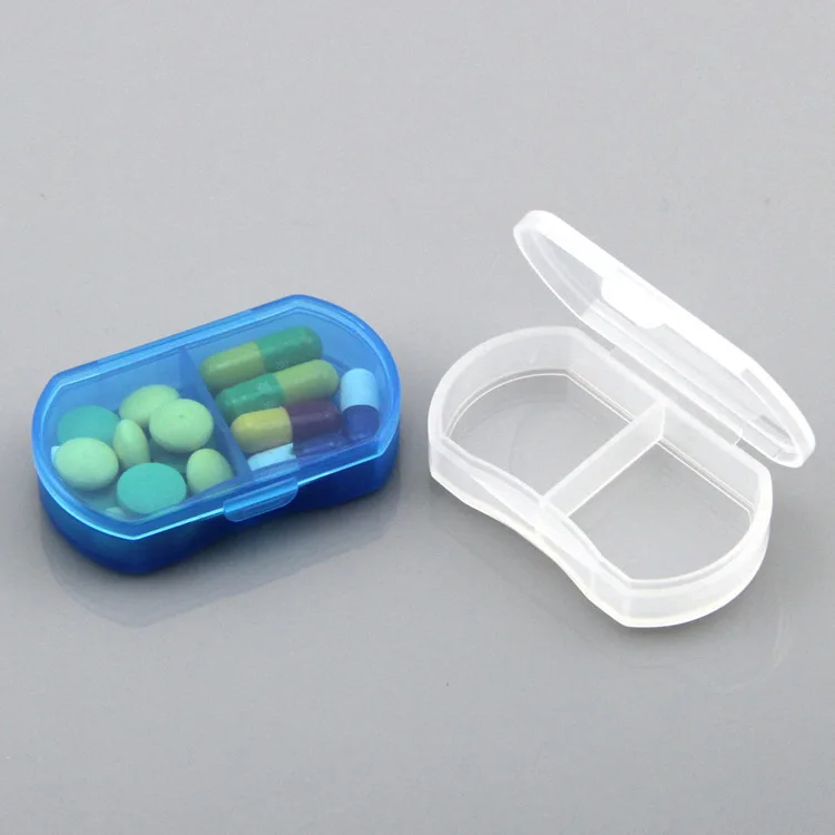New mini Pill Box Portable 2 grids Outdoor Travel Medicine Pill Organizer daily Plastic Pill Box