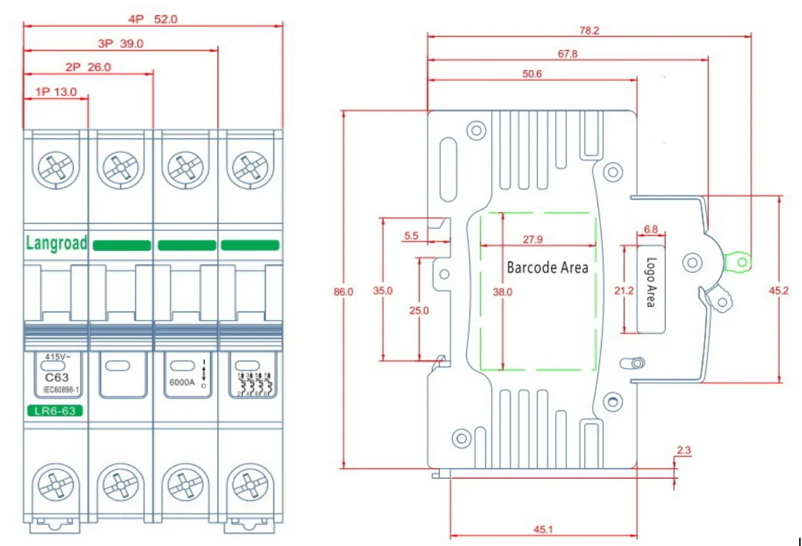 DC breaker 4P 1000v DC MCB 16A 32A 63A 2P 500V DC disjuntor disyuntor Solar PV Breaker solar mcb
