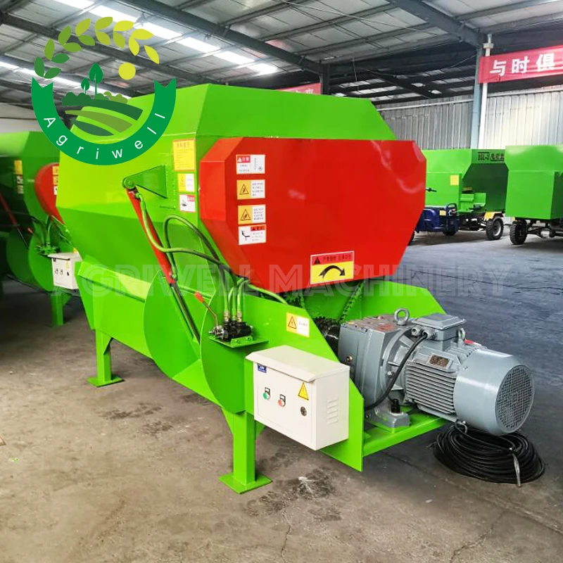 Farm Animal Feed Mixer Tmr Horizontal Making Machine Cattle Mixing and Feeding Machinery