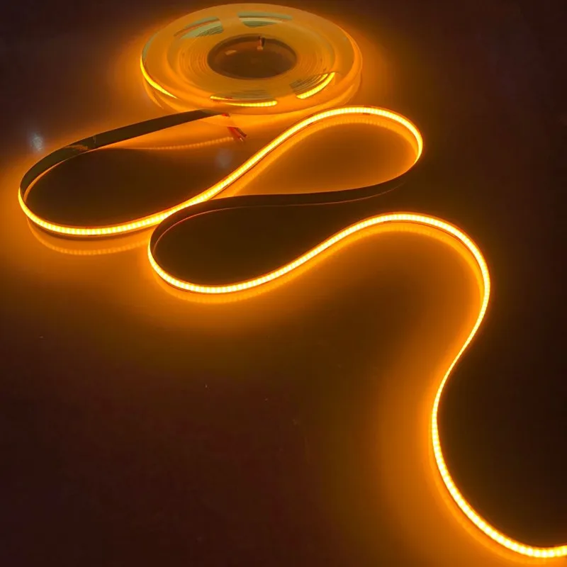 ip67 cob led strip 24v warm white 3000k waterproof outdoor 608leds 10mm led cob strip for home decorations