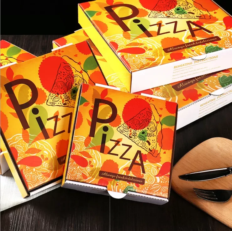 New Style Food Packaging Box Customize Size Corrugated Pizza Delivery Box