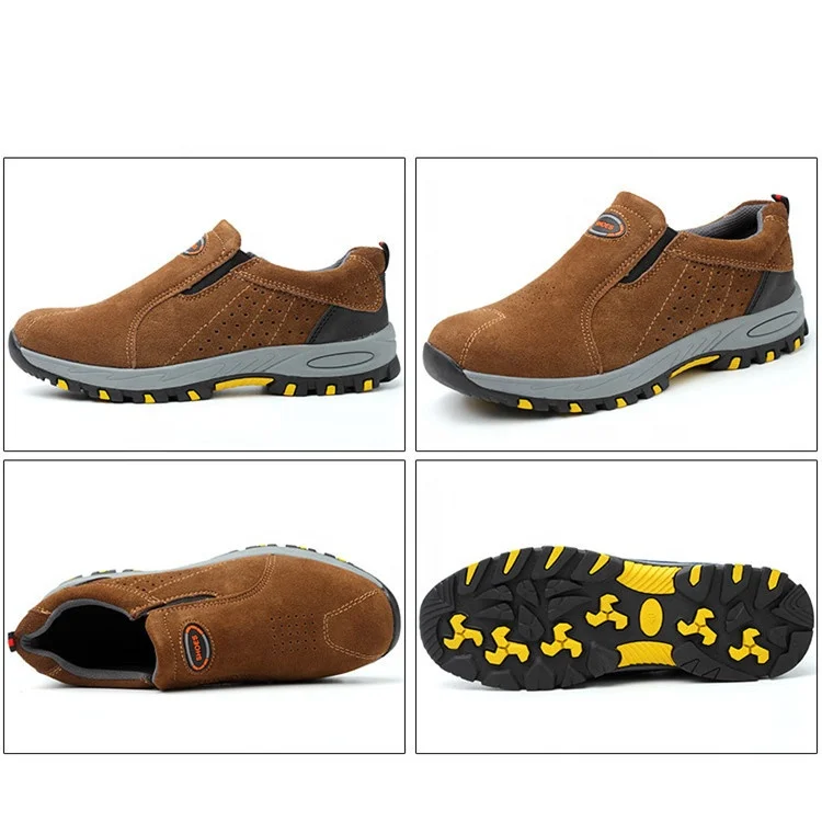 FUNTA Integrated tongue design suede leather safety shoes for workers