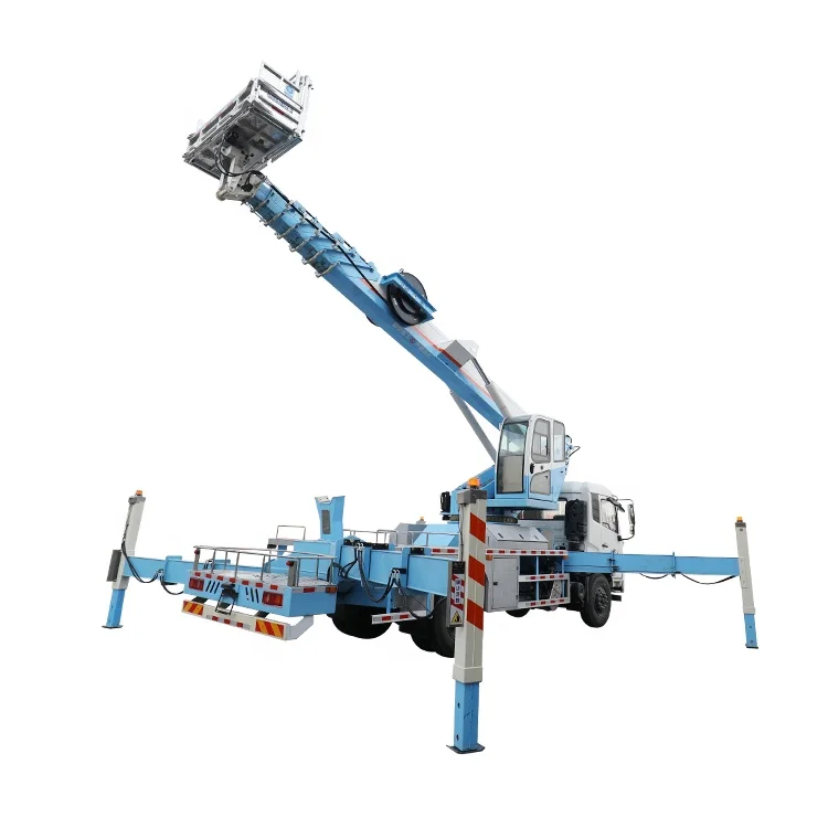 BEIJUN New  GK28 30 46 Telescopic Boom Skylift Aerial Platform Double Hydraulic Cylinder Manlift High Altitude Operation Truck
