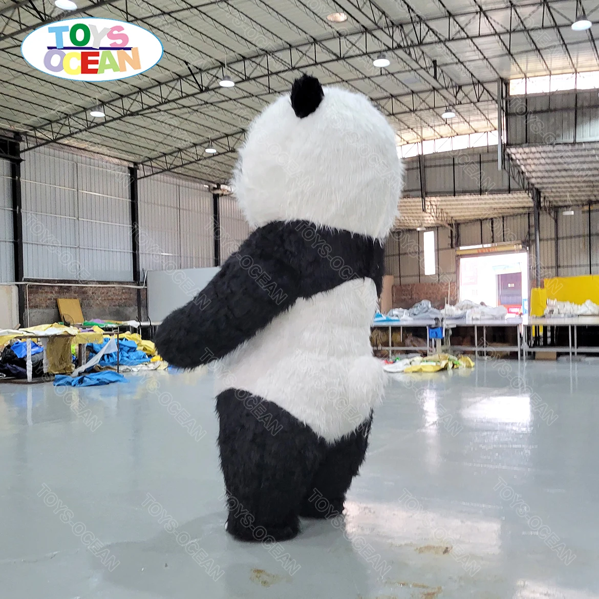 Inflatable huge panda Long Plush adult size inflatable panda mascot cosplay costumes stock