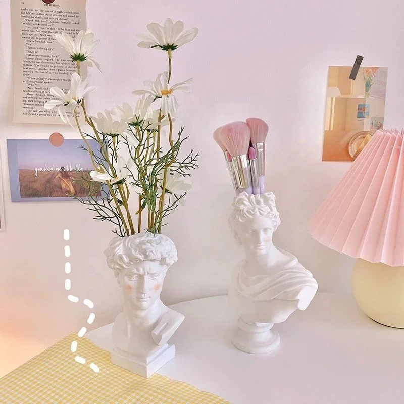 
Modern new resinous David head sculpture penholder for home decoration 