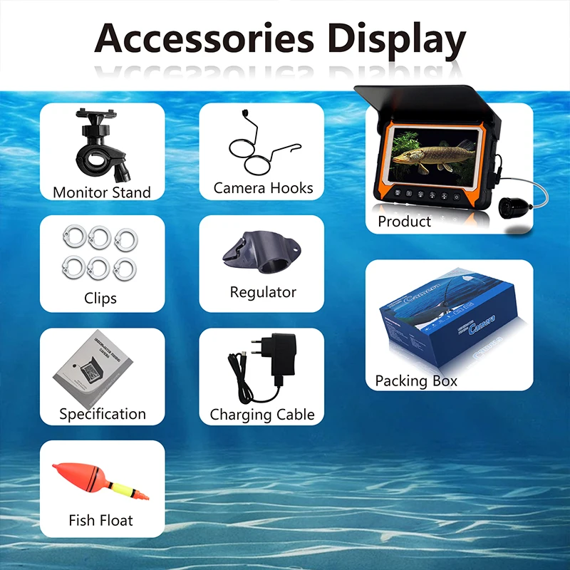 CR110-5HBS Bestwill brand fishing camera ice fishing DVR optional with mount