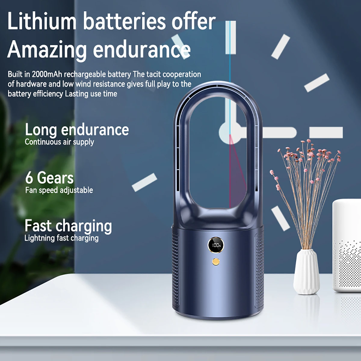 Portable Mini USB Bladeless Table Fan Office Desktop leafless Handy Portable Small Fan Handheld Bladeless Fan