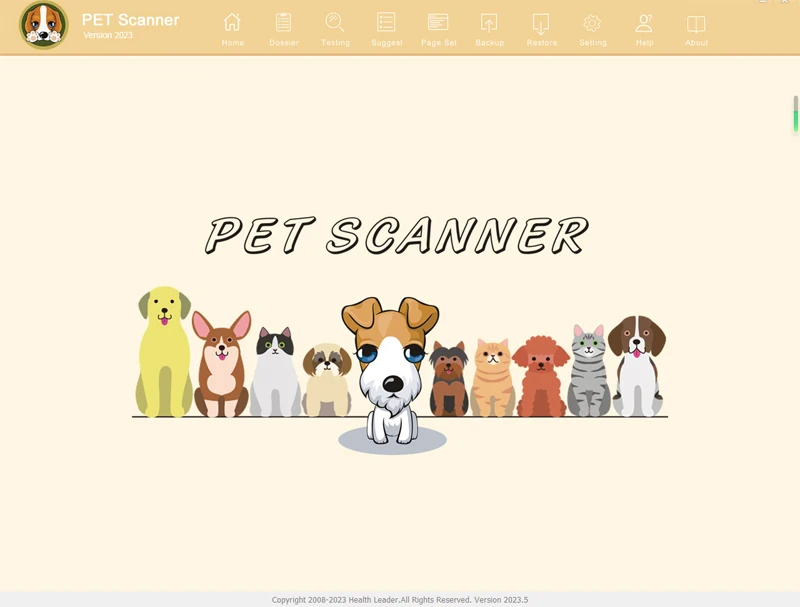 Pet shop dog and cat health scanner quantum analyzer for pets
