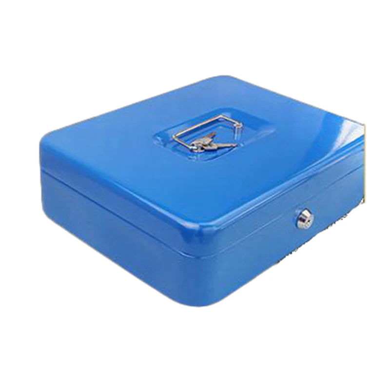 Steel Security 10 inch Lock Coin Box Metal Money Saving Bank with Money Tray for Hotel Storage Secure Cash Box