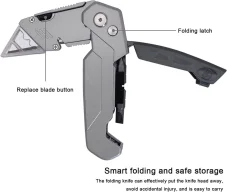 Folding Utility Knife with Bits Tool