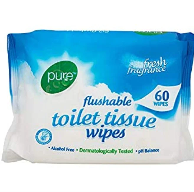Flushable and biodegradable wet wipes disposable household toilet wipes