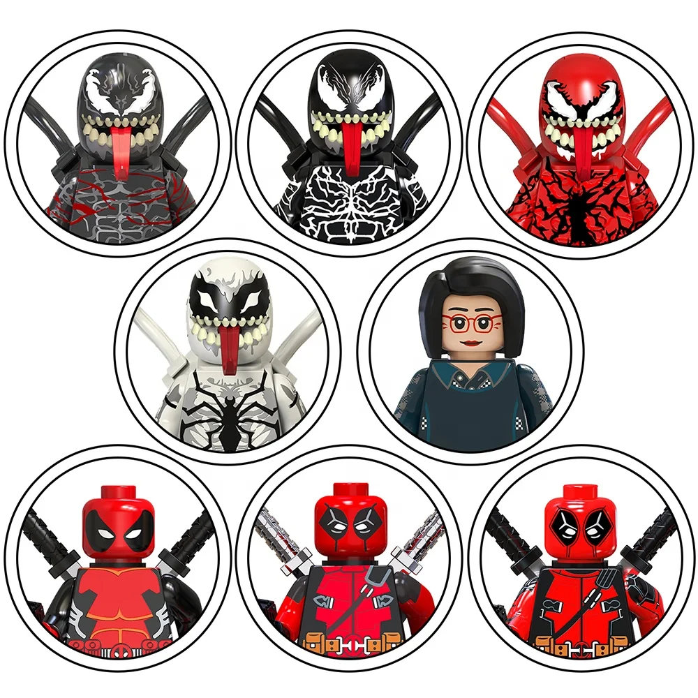 TV6203 Super Heroes Roit Carnage Venom Anti-Venom Villain Character Mrs. Chen Mini Action Building Blocks Kids Educational Toys