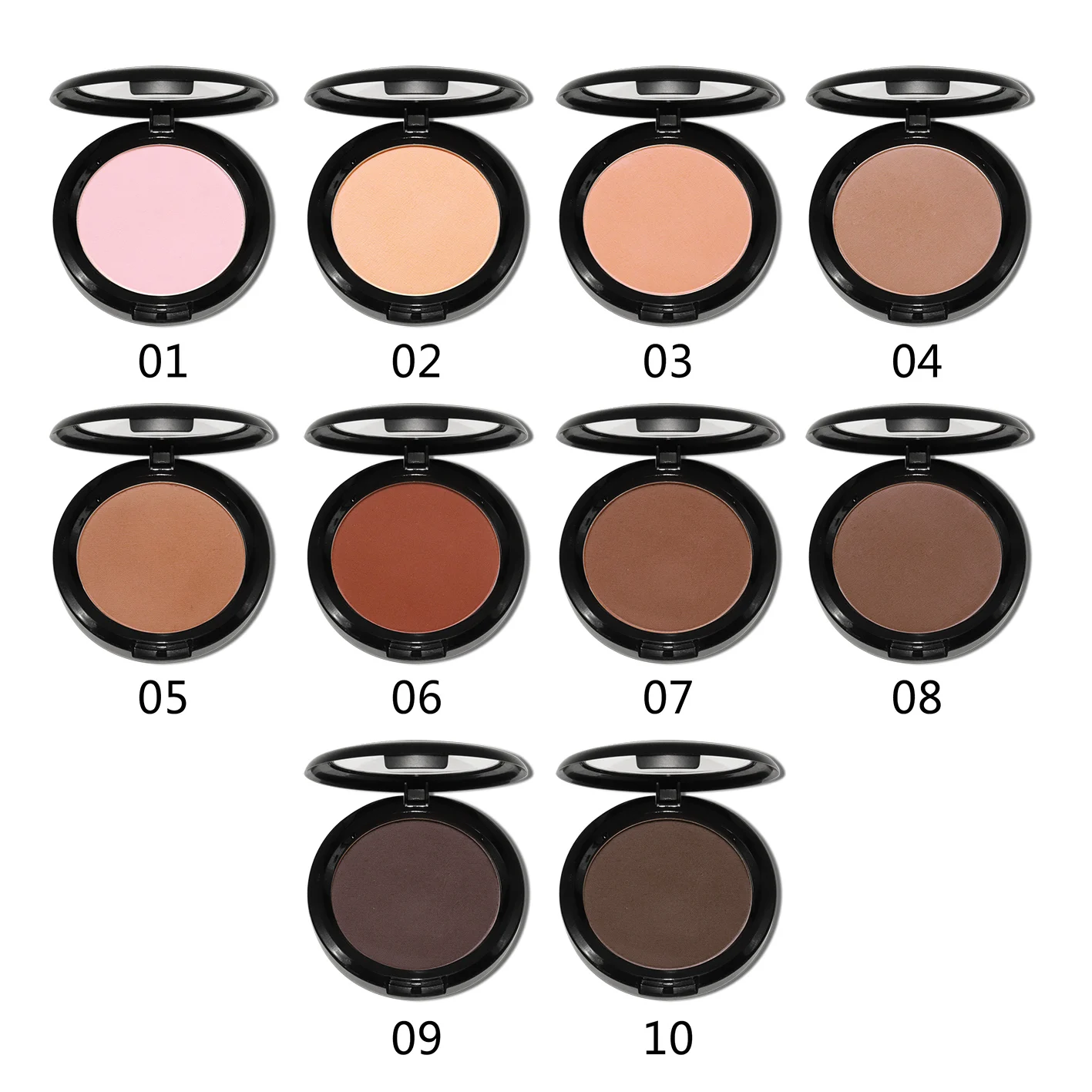 Private Label 2-Layer Press Setting Mineral Powder Oil Control Matte Finish Waterproof Light Fair Skin Face Makeup Brightens