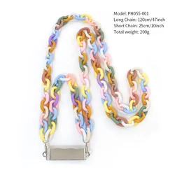 Многоцветный акриловый прочный металлический держатель-зажим для телефона Аксессуары для мобильного телефона ремешок-цепочка для сотового телефона кросс-боди