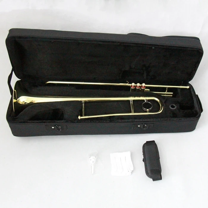 
Brass Body Cupronickel Valves Piston Trombone Wind Instrument (FTB-400) 