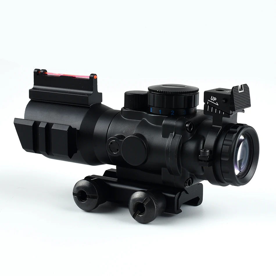SYQT 4X32 ACOG прицел красный/зеленый/синий оптикул реальный волоконно-оптический зеленый оптический с подсветкой