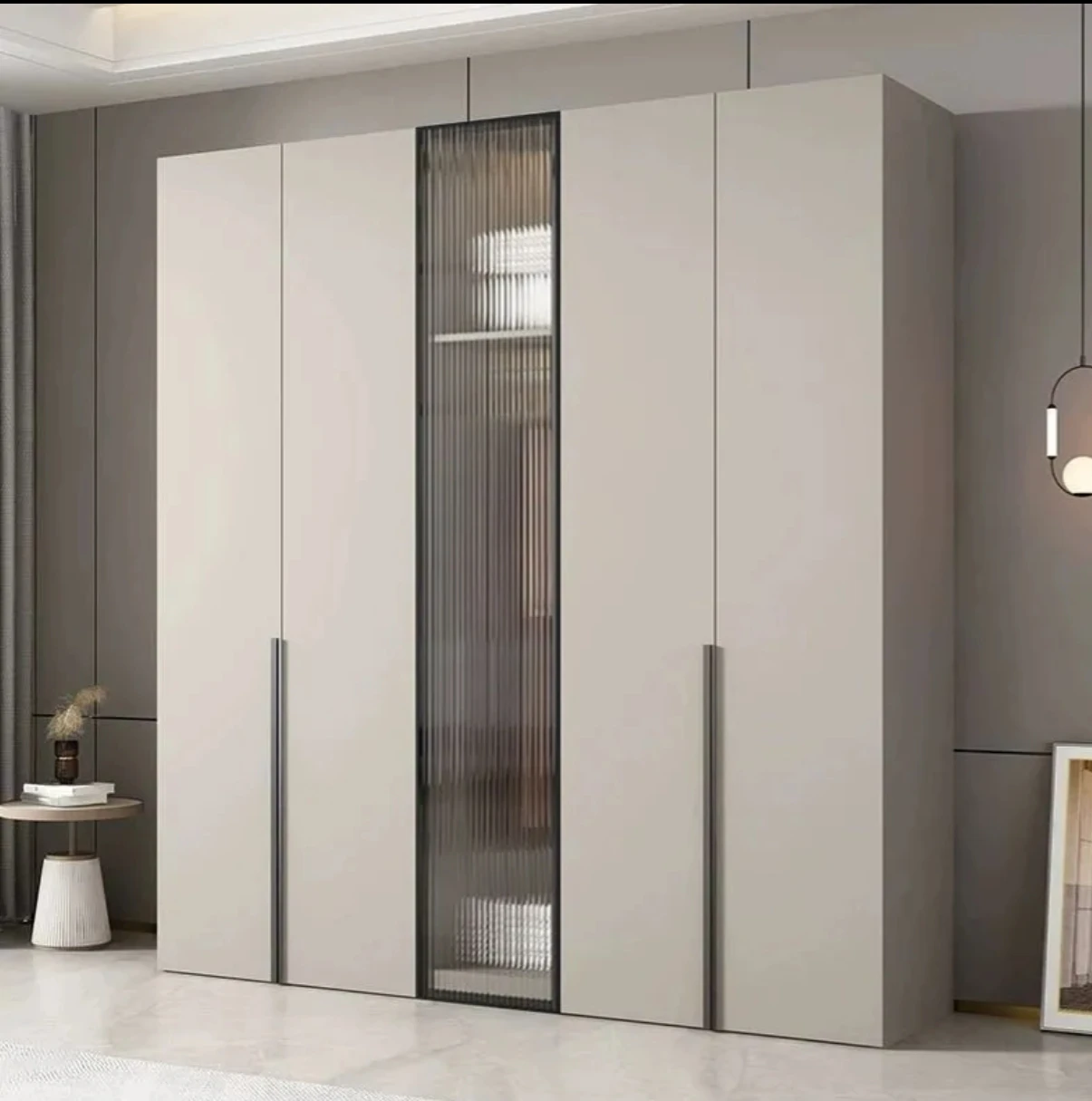 Wooden Wardrobe with Sliding Doors Clothes Rod and 2 Drawers - Italian Furniture Wood Bedroom Furniture Wardrobe Cabinet Solid