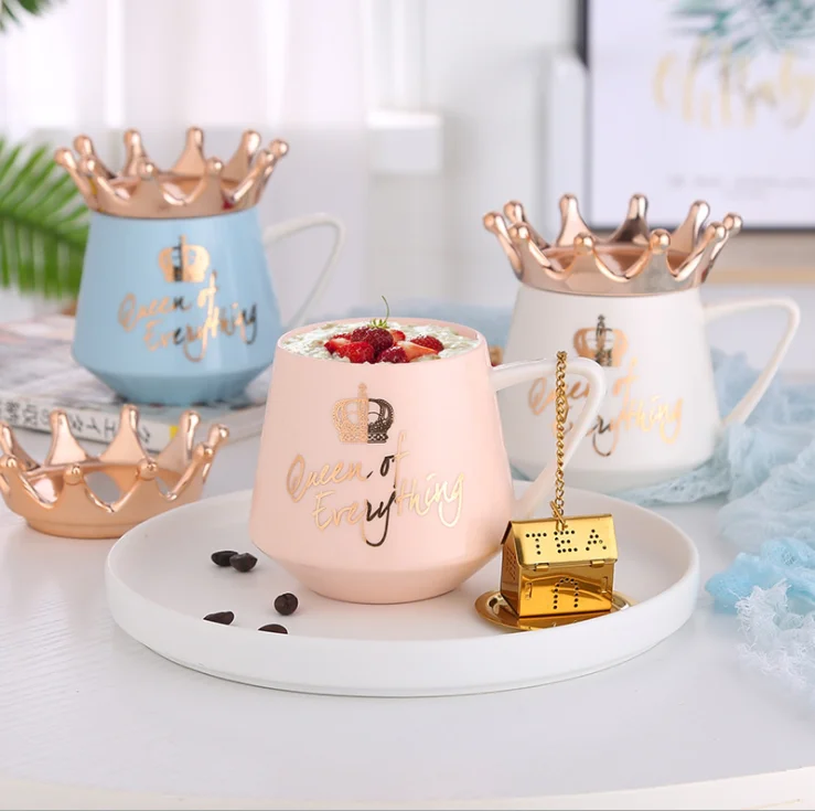 Coffee Mug Crown New Arrival Queen of Everything Ceramic Mug Simple Girl Gift
