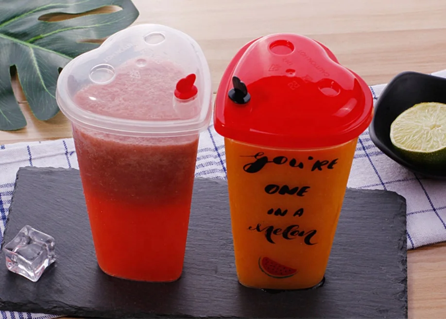  500 мл 700 чайная чашка Boba в форме сердца для чайного