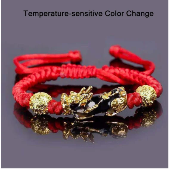 Unisex  Wristband Wealth Health Good Luck Charm Pixiu Bracelet  Feng Shui Red Rope Braided Bracelet for Women Men