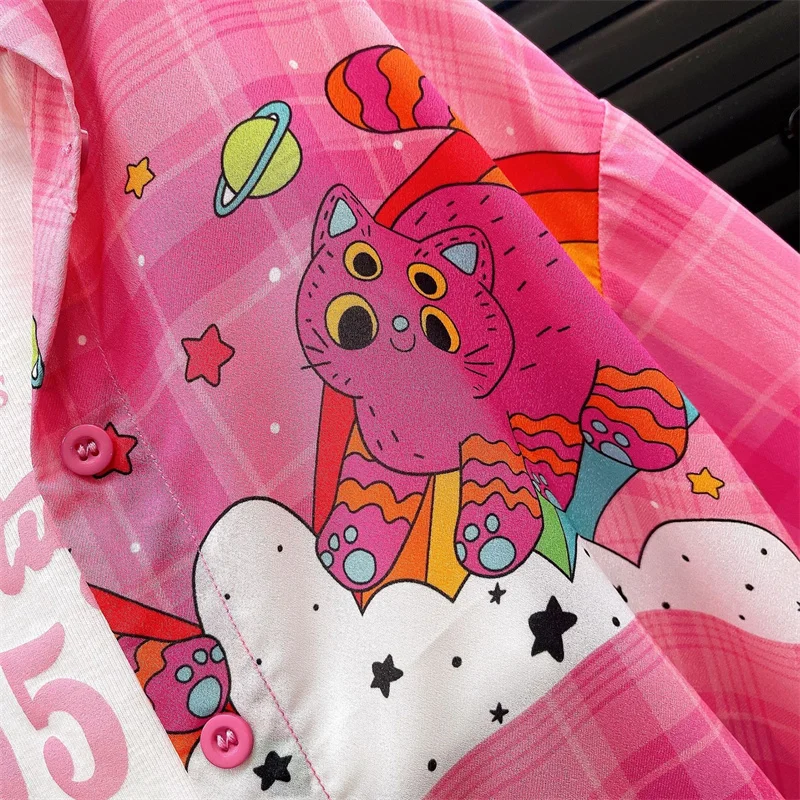 Ms-178 Boutique Children Clothes 2025 Children Suit Cartoon Shirt+Top+Shorts 3 Pieces Set Kids Clothes Girls Age 6 and 7 Years