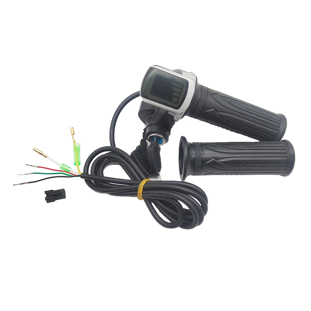 24V 36V 48V Electric Bicycle/Scooter e-bike Parts Twist Throttle Accelerator Gas with LCD Display and Key Lock