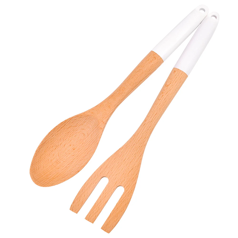 TAOTAOJU Kitchenware Custom Pasta Tools Nonstick Kitchen Cookware Two Piece Set Variable Handle Color Beech Spatula spoon Set