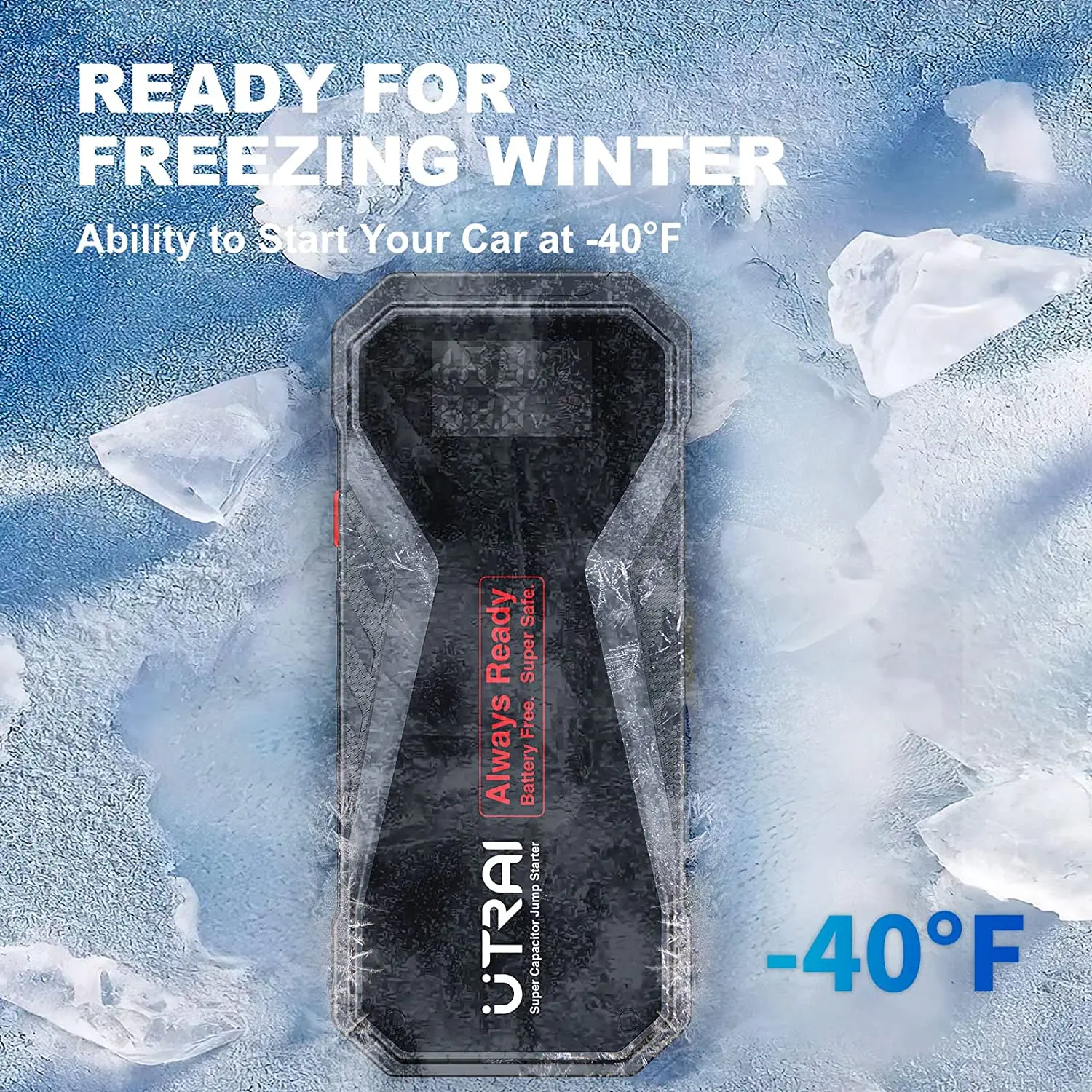 Utrai Super Capacitor Car Jump Starter Working Under -40 Degrees Auto Battery Booster with 1000A Peak Current Utrai Brand