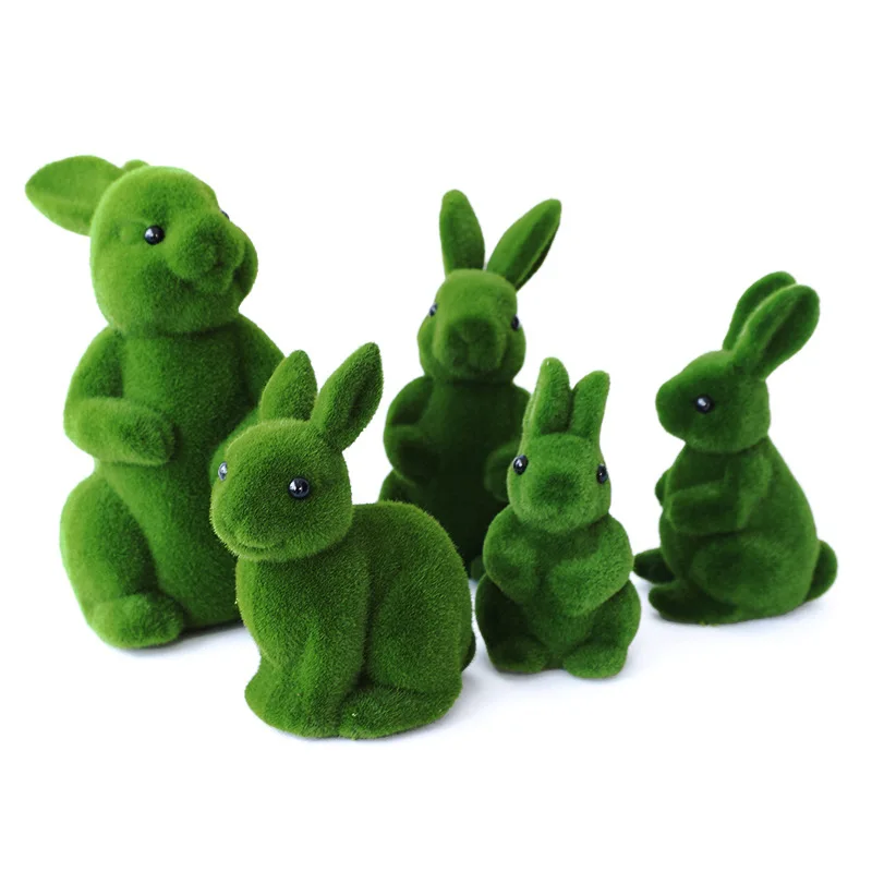 C-60 Artificial Moss Forest Small Animals Rabbits for Weddings Kindergartens Shopping Malls-Window Scene Gardening Decorations
