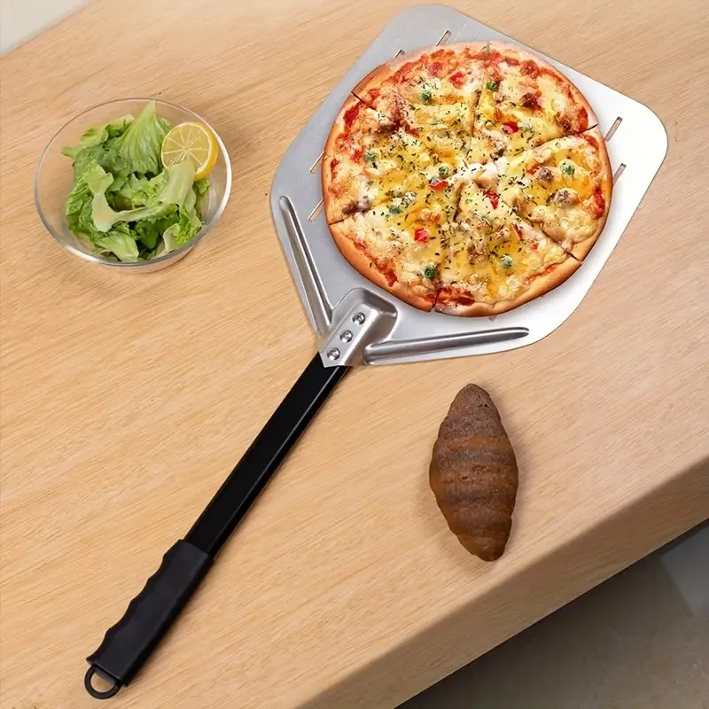 Heat Resistant Non-Stick Perforated Blade Removable Handle Easy Use Pizza Spatula Essential Baking Tool Pizza Peel