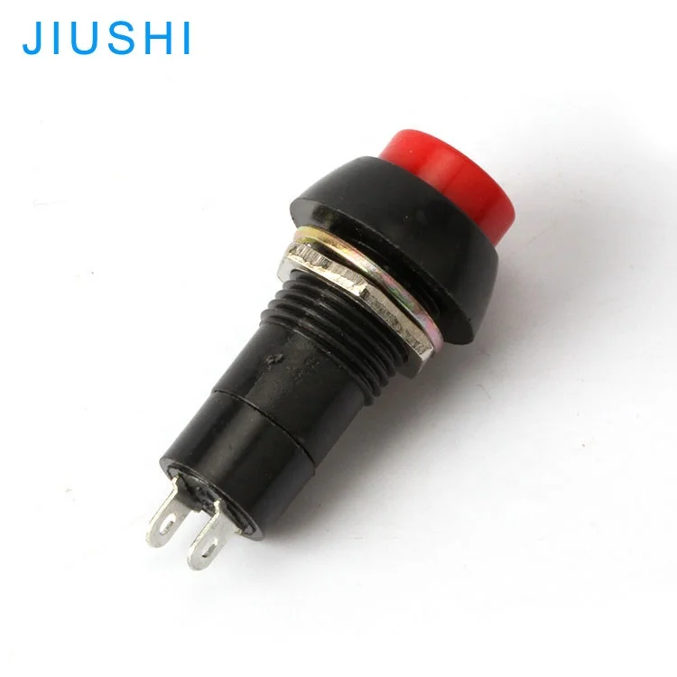 PBS-11A 12mm red green self locking push button switch copper terminal 2 pin