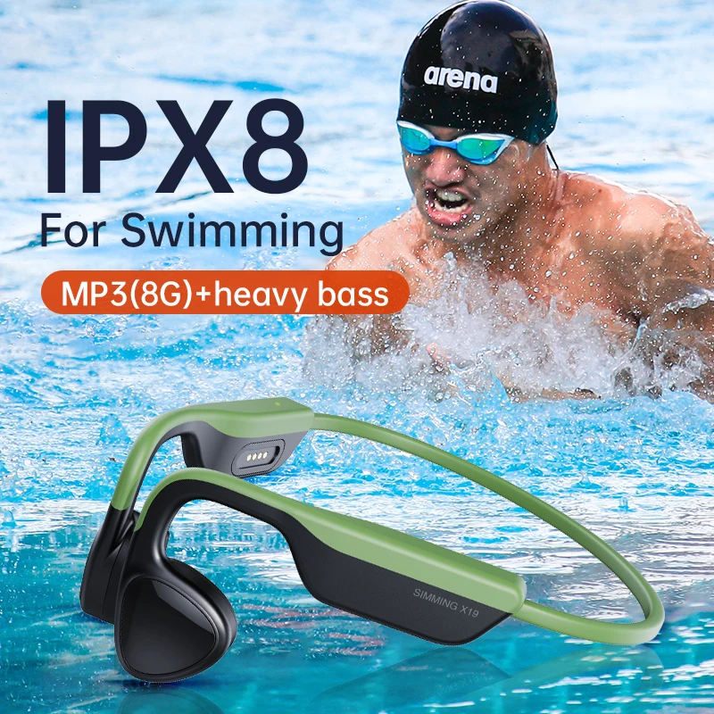 Hot Selling Bone Conduction Earphones TWS X19 IPX8 Waterproof Wireless Earphones Sports Swimming Headphone BT 5.0 Gaming Earbuds